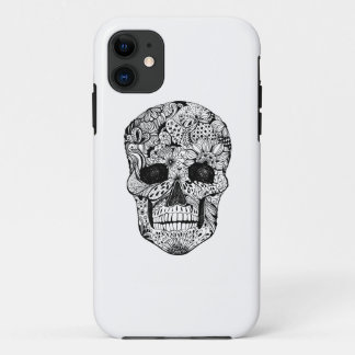 Blumenschädel-Gekritzel Case-Mate iPhone Hülle