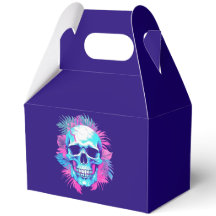 Blumenschädel im Vaporwave-Stil