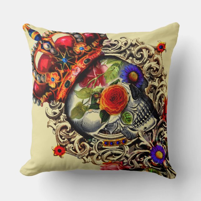Blumenschädel Kissen (Vorderseite)