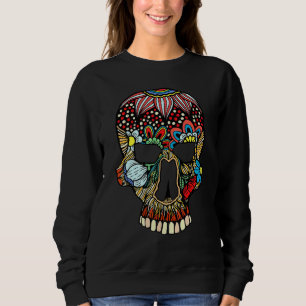 Blumenschädel Köpfe Grunge Punk Metal Sweatshirt
