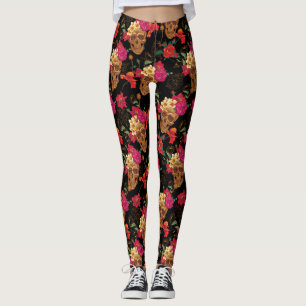 Blumenschädel Leggings