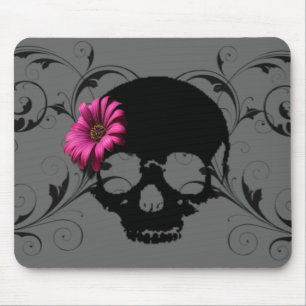 Blumenschädel Mousepad