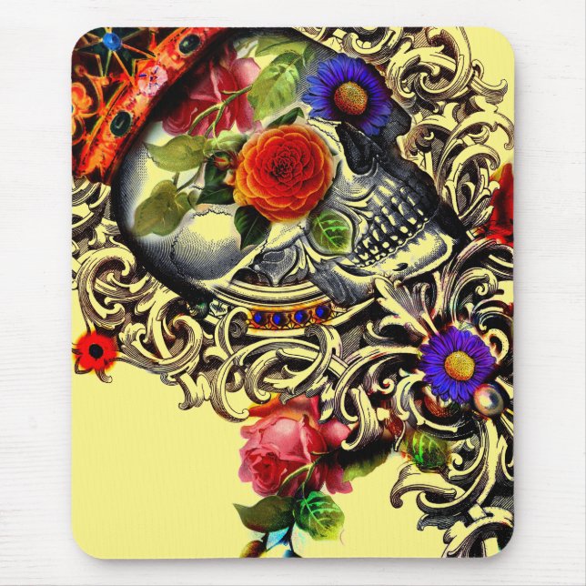 Blumenschädel Mousepad (Vorne)