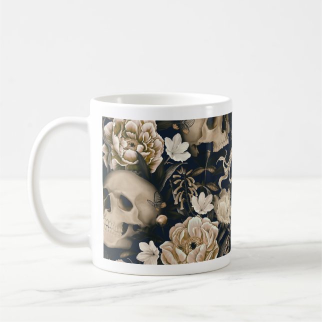 Blumenschädel-Tasse Kaffeetasse (Links)