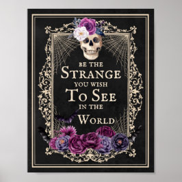 Blumenschädel Vintage Grenze Zitat Halloween Poster