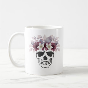 Blumenschädel Weiß und Weine Blume Kaffeetasse