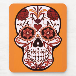 Blumenschädel-Zuckerschädel-Totengedenktag-Kunst O Mousepad