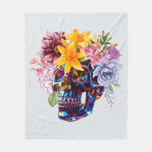 "Blumenschädelstrahlen" Fleecedecke