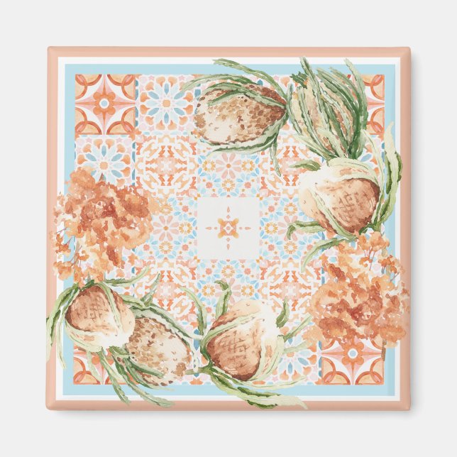 Blumenschal-Design Magnet (Vorne)