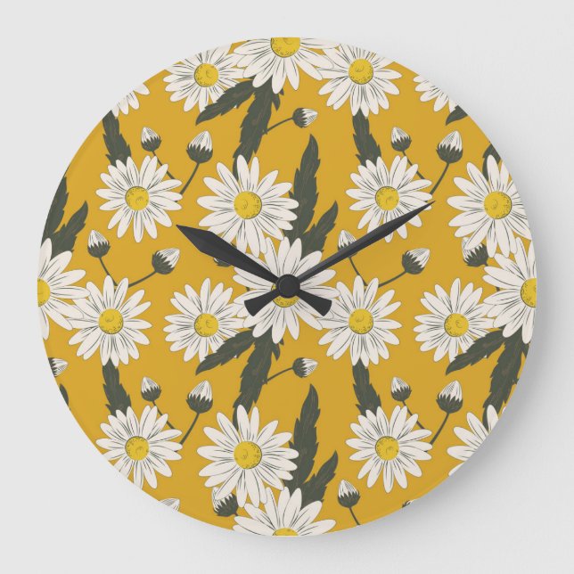 Blumenschal, Vintager Hintergrund. Große Wanduhr (Vorderseite)