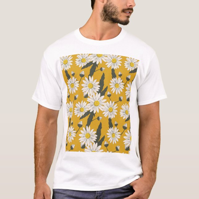 Blumenschal, Vintager Hintergrund. T-Shirt (Vorderseite)