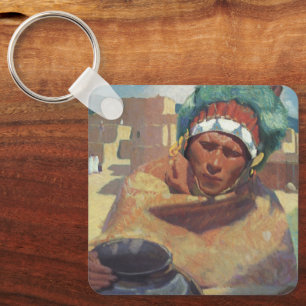 Blumenschein, Taos Native Amerikanische Ureinwohne Schlüsselanhänger