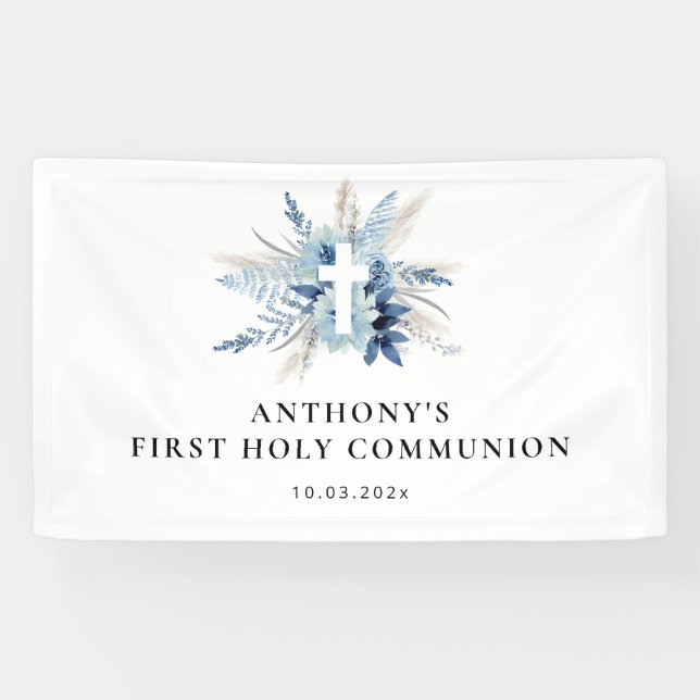 Blumenschild aus Pampas Banner (Horizontal)