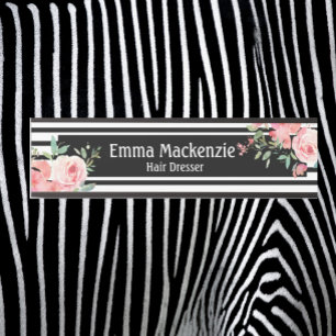 Blumenschild Blume Schwarz und Weiß Türschild
