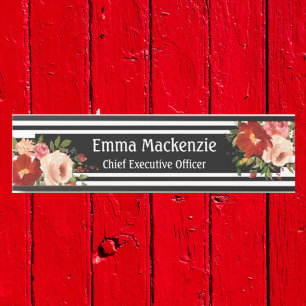 Blumenschild Blume Schwarz und Weiß Türschild