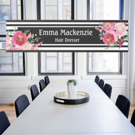 Blumenschild Blume Schwarz und Weiß Türschild