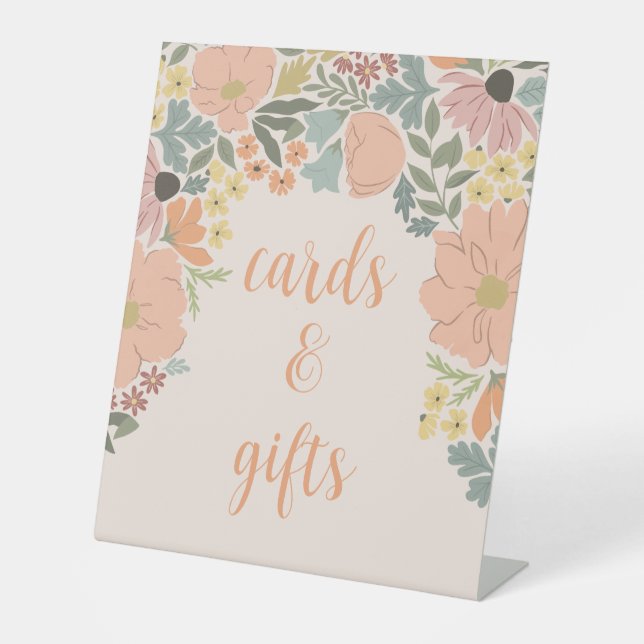 Blumenschild Brautparty Pedestal Sockelschild (Vorderseite)