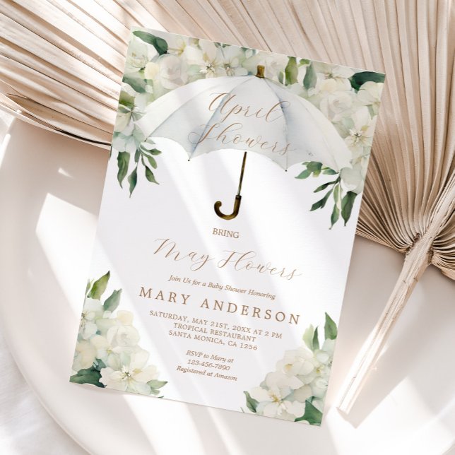 Blumenschirm April Duschen bringen Mai Blume Einladung (Von Creator hochgeladen)