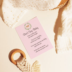 Blumenschläfer "Don't Say Baby" Spiel Poster