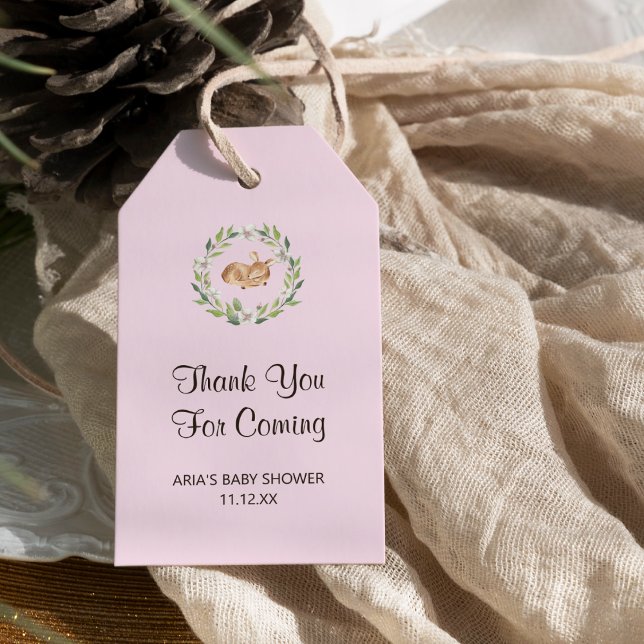 Blumenschläfer Hirschmädchen Baby Dusche Gefallen Geschenkanhänger (Von Creator hochgeladen)