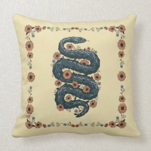 Blumenschlange (blau) kissen