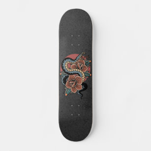 Blumenschlange Mystic Grunge Illustration Esoteric Skateboard
