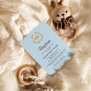 Blumenschlucken Hirsch Taufe Einladung