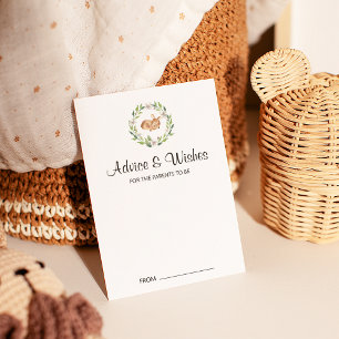 Blumenschluckkarten für Deer Baby-Duschberatung Hinweiskarte