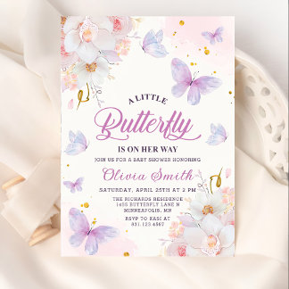 Blumenschmetterling Girl Babydusche Einladung