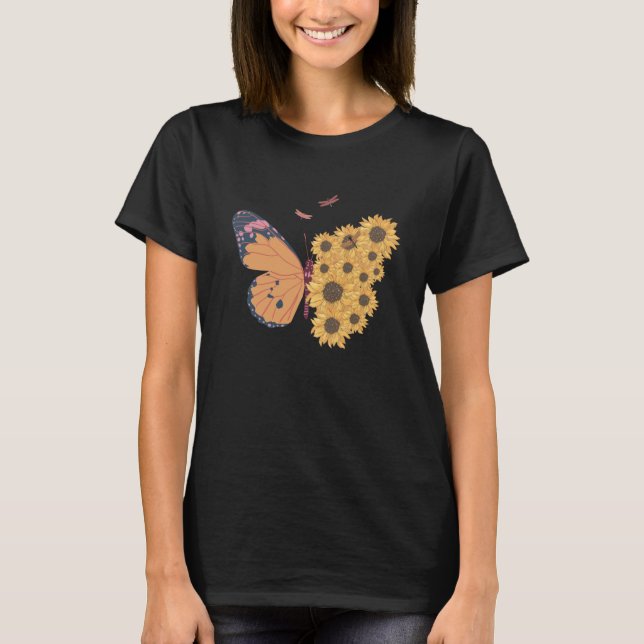 Blumenschmetterling-Shirt, Schmetterling-T - Shirt (Vorderseite)