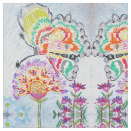 Blumenschmetterlings-Kaleidoskop Stoff