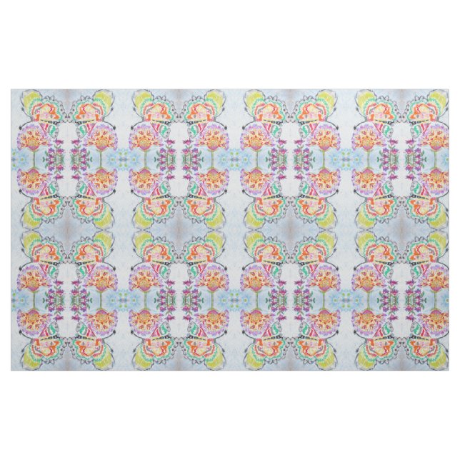 Blumenschmetterlings-Kaleidoskop Stoff (Fat Quarter (45,7 x 55,9 cm))