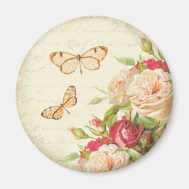 Blumenschmetterlingsmagnet bei Vintager Rose Magnet