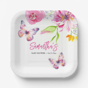 Blumenschmetterlingswaage Pappteller