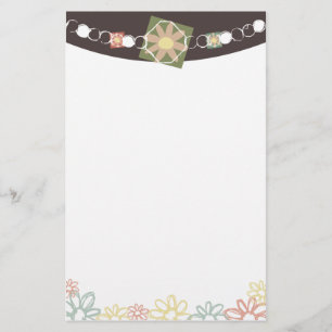 Blumenschmuck-Halskettenbriefpapier Briefpapier