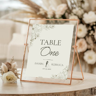 Blumenschmuck Hochzeit Kopf-Tisch-Schild Karte