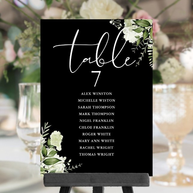 Blumenschmuck Sitzplan Tischzahl Einladung (Greenery Floral Seating Plan Table Number)