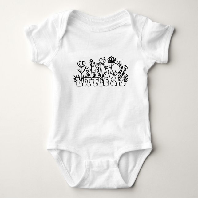 Blumenschmuck Sweatshirt, New Big Sister Baby Strampler (Vorderseite)