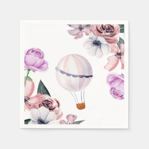 Blumenschöne Heißluftballon-Reise-Brautabschiedspa Serviette