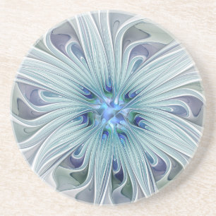 Blumenschönheit Abstrakte Moderne Blaue Pastellblu Getränkeuntersetzer