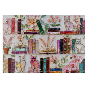 Blumenschrank Bücherregal Glas Schneidbrett Dekor Schneidebrett