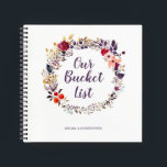 Blumenschrei - das Keepsake-Journal unserer Buckel Notizbuch<br><div class="desc">Dieses Tagebuch hat einen Blumenkranz um die Worte Unsere Eimerliste mit Platz für die Namen der Paare. Es ist das perfekte Hochzeitsgeschenk,  damit sich die Neuvermählten eine gemeinsame Eimerliste erträumen können. Original Design Clare Swindlehurst (c)</div>