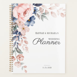Blumenschrift Aquarell Rosa Blume Hochzeit Planer