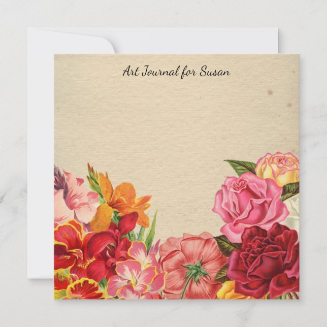 Blumenschrift Art Journal Valentine Tageszeitung Feiertagskarte (Vorderseite)