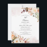 Blumenschrift Botanische Pastel 60. Geburtstagspar Einladung<br><div class="desc">Moderne floral 60. Geburtstag Botanische Aquarellfarben Einladung können Sie leicht mit Ihren Party-Details,  indem Sie auf die Schaltfläche "Personalisieren". Mit modernen Blumenstraukeln und modernster Typografie. Perfekt für eine überraschende Party Einladung für ein Meilenstein-Fest</div>