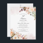 Blumenschrift Botanische Pastel 60. Geburtstagspar Einladung<br><div class="desc">Moderne floral 60. Geburtstag Botanische Aquarellfarben Einladung können Sie leicht mit Ihren Party-Details,  indem Sie auf die Schaltfläche "Personalisieren". Mit modernen Blumenstraukeln und modernster Typografie. Perfekt für eine überraschende Party Einladung für ein Meilenstein-Fest</div>