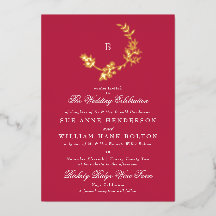 Blumenschrift Classic Monogram Red Magenta Wedding