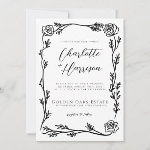 Blumenschrift Einladung