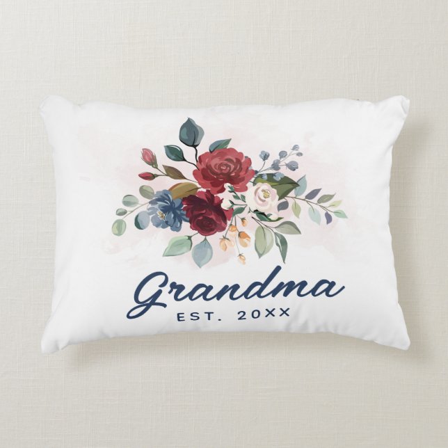 Blumenschrift Grandma Custom Dekokissen (Vorderseite)