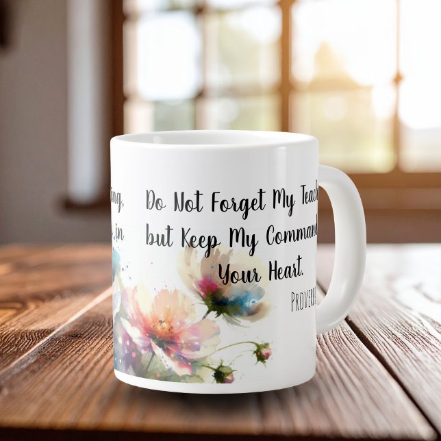 Blumenschrift Jumbo-Tasse (Scripture ..do not forget.. floral elegant design,)